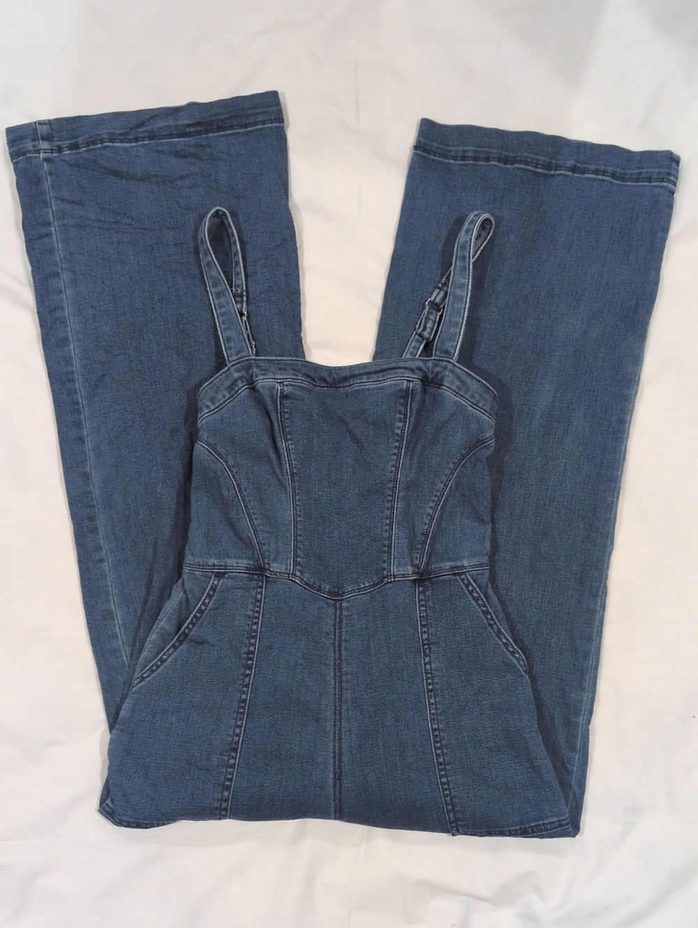 Hollister Denim Corset Jumpsuit Small